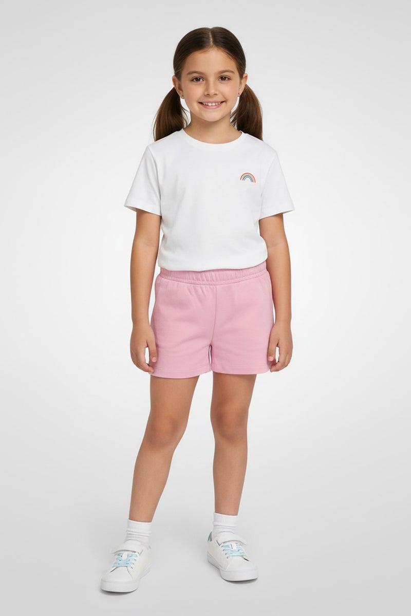guppy Kids Girl Plain Basic Shorts, Pink - Image 1